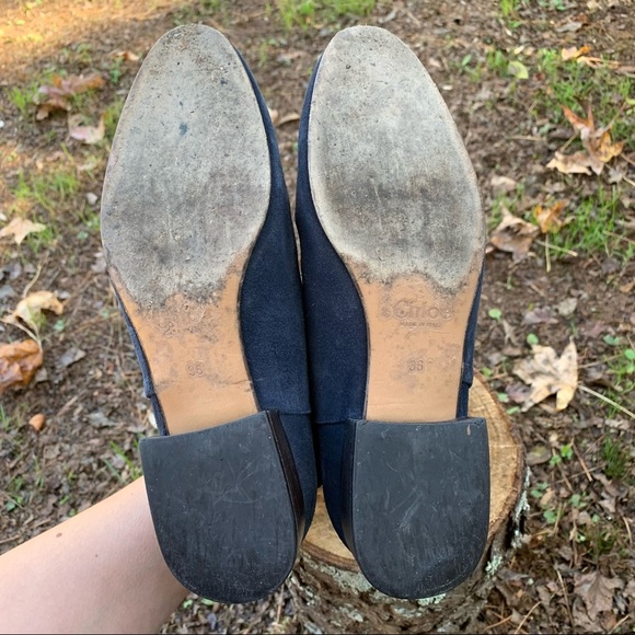 Chloe Double-Buckle Blue Suede Ankle Boots 36 - Picture 16 of 16